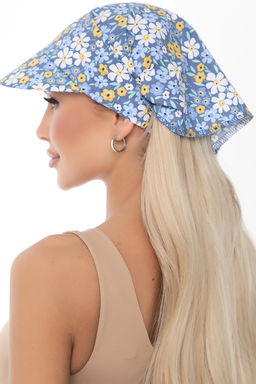 Косынка с козырьком на резинке (ромашки/синяя) ККР04 - Lt collection фото 3