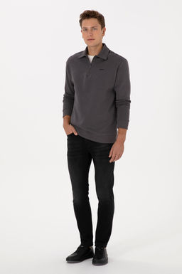 Erkek Regular Fit Yar_m Fermuarl_ Antrasit Basic Sweatshirt - U.s. polo assn фото 4