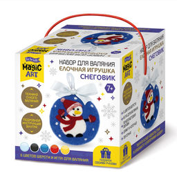 Набор для валяния "Елочная игрушка. Снеговик" (05456) "Десятое королевство"