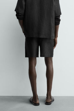 BERMUDA RELAXED FIT 100% LINO / Negro - Zara фото 12