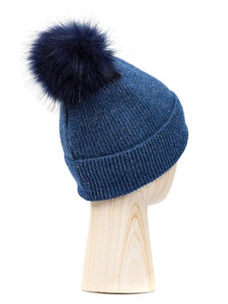 Шапка жен. шерсть+нейл+акр+люр LB-D77103 denim blue - Labbra фото 5