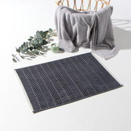 Коврик махровый «Этель» Lines, 50×70 см, хлопок 100%, тёмно-серый