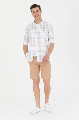 U. S. Polo Assn Мужская рубашка в клетку цвета экрю - U.s. polo assn фото 4