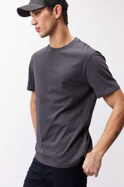 New Regular Fit Bisiklet Yaka Basic Duz K?sa Kollu Tisort - Defacto фото 2