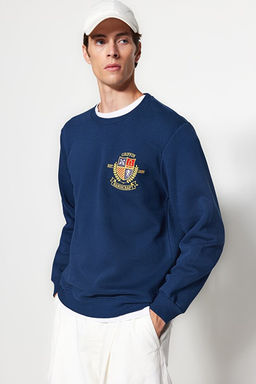 Indigo Regular/Normal Kesim Arma Nak__l_ __i Polar/S_cak Tutan Sweatshirt TMNAW24SW00127