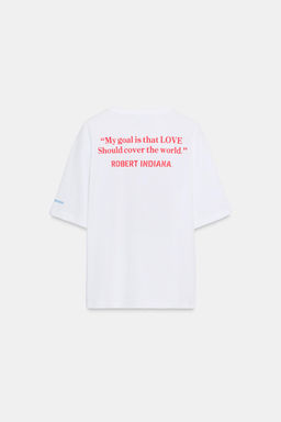 CONTRAST SLOGAN T-SHIRT