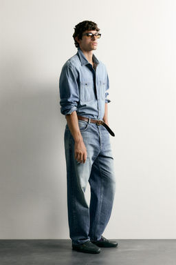 JEANS RELAXED FIT PLANCHADO / Azul - Zara фото 4