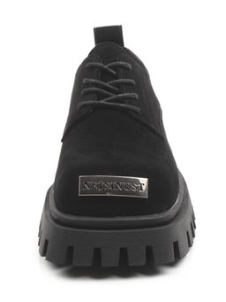 03-23120-6 BLACK Полуботинки демисезонные женские (натуральная замша)