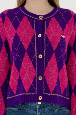 Женский фиолетовый трикотажный кардиган Неожиданная скидка в корзине - U.s. polo assn фото 6