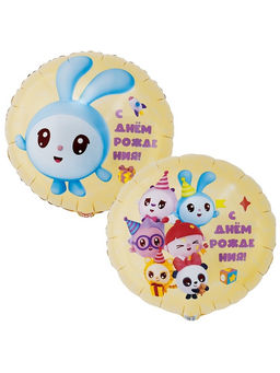 Цена за 2 шт. Воздушный шар фольгированный 18" круг "Малышарики" инд.уп.