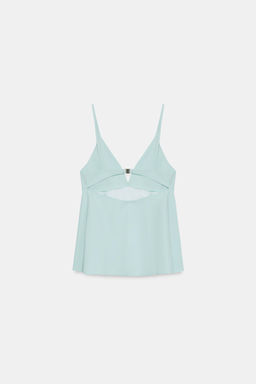 TOP TIRANTES PEPLUM / Azul agua - Zara фото 7