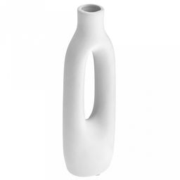 Ваза керамическая "Танзания" 350мл, 8х5,8см h25,5см, д/горла - 2,6см, матовая глазурь, цвет - белый, в коробке (Китай)