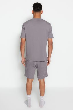 TRENDYOL MAN Siyah Regular Fit Bisiklet Yaka Bask?l? Sortlu Pijama Tak?m? TMNSS23PT00017 - Trendyolmilla фото 6