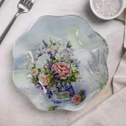 Салатник стеклянный Доляна Весенний роман, 600 мл, 193,7 cм