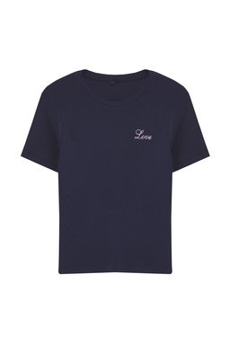 Ekru Slogan Nak?sl? Kontrast Biye Detayl? Regular Boy Fitilli Esnek Orme Bluz TWOSS25BZ00372 - Trendyolmilla фото 7