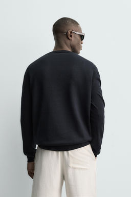 JERSEY REGULAR FIT ALGOD?N - LINO / Marino oscuro - Zara фото 3