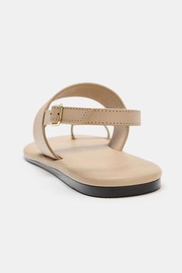 SANDALIA PLANA PIEL / Marr?n Camel - Zara фото 5