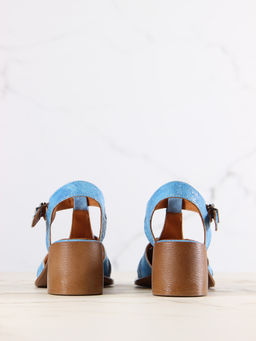 Босоножки 5038.23663bе.Голубой наплак+голубая замша