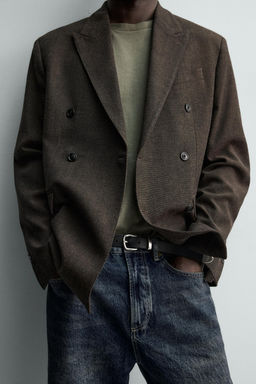 BLAZER CRUZADA CON LANA / Marr?n oscuro - Zara фото 6