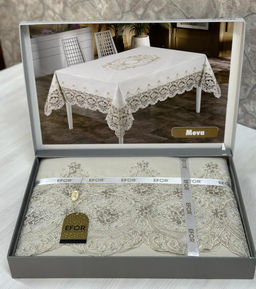 Скатерть EFOR MEVA GARDENYA 160*220 прямоугольная капучино S. KAHVE
