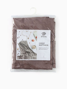 Набор фартуков «Этель» Family, женский 60×70 см, детский 50×60 см, 100% лён