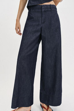 PANTAL?N ANCHO CON LINO / ?ndigo - Zara фото 2
