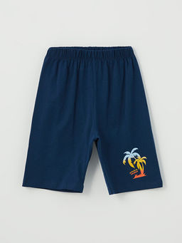 Bisiklet Yaka Bask?l? K?sa Kollu Erkek ?ocuk ?ortlu Pijama Tak?m? - Waikiki фото 3