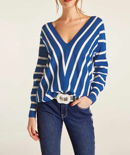 Пуловер, сине-белый - Ashley brooke фото 3