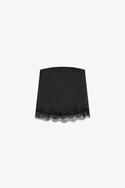 SATIN TOP WITH LACE TRIM - Zara фото 5