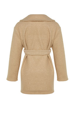 Bej Oversize Genis Kesim Kusakl? Buklet Kaban TWOAW24KB00057