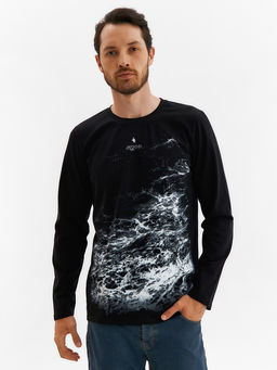 Лонгслив мужской MINAKU: Mood, черный, размер 52