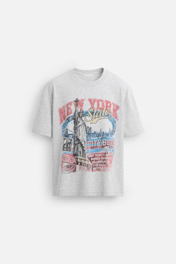 WASHED PRINT T-SHIRT - Zara фото 8