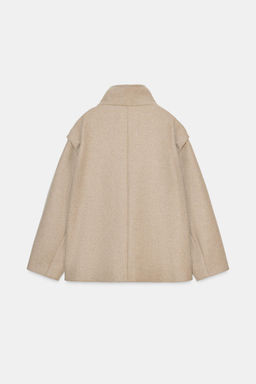 CROPPED WOOL COAT WITH HIGH NECK - Zara фото 8