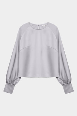 Блуза из сатина с объемными рукавами - Mollis фото 5