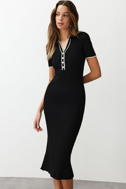 TRENDYOLMILLA Haki Renk Bloklu Midi Triko Elbise TWOSS24EL00831 фото 7