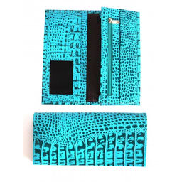 Портмоне женское Croco-ПР-965 натуральная кожа 3 отд, 10 карм, бирюза кайман (72) 264632