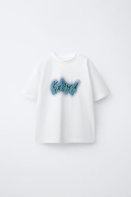 CAMISETA TEXTO NE?N / Blanco