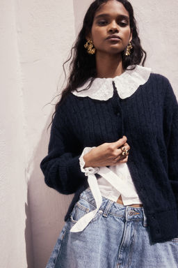 Chaqueta bomber en punto trenzado - H&m фото 3