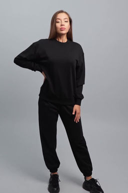 Женский костюм оверсайз из футера трехнитки Happyfox