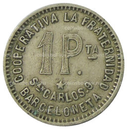 1 песета 1915 года Испания Барселона
