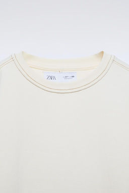 TOPSTITCHED T-SHIRT - Zara фото 6