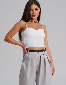 K11636 Кроп-топ с чашками БЕЛЫЙ