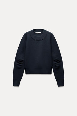 PLEATED SLEEVE KNIT SWEATSHIRT - Zara фото 8