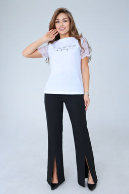 Футболка с кружевом 100005