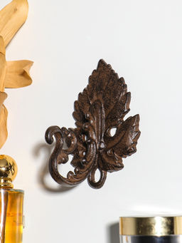 Крючок декоративный чугун "Виноградный лист" 9х12,5х7,5 см