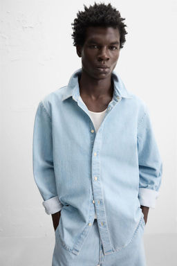 REGULAR FIT DENIM SHIRT - Zara фото 5