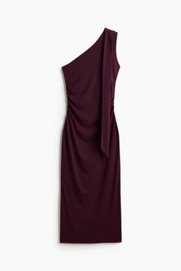 Vestido drapeado de un hombro - H&m фото 2