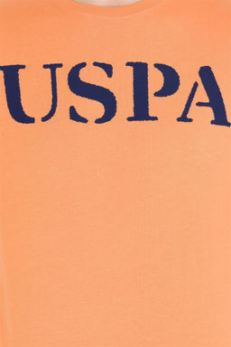 Мужская оранжевая базовая футболка с круглым вырезом - U.s. polo assn фото 12