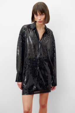 Рубашка из пайеток прямого силуэта - Mollis фото 3