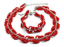 Колье и браслет из циркона с цепью цв.крем, 44см, 22см - Радуга камня фото 6